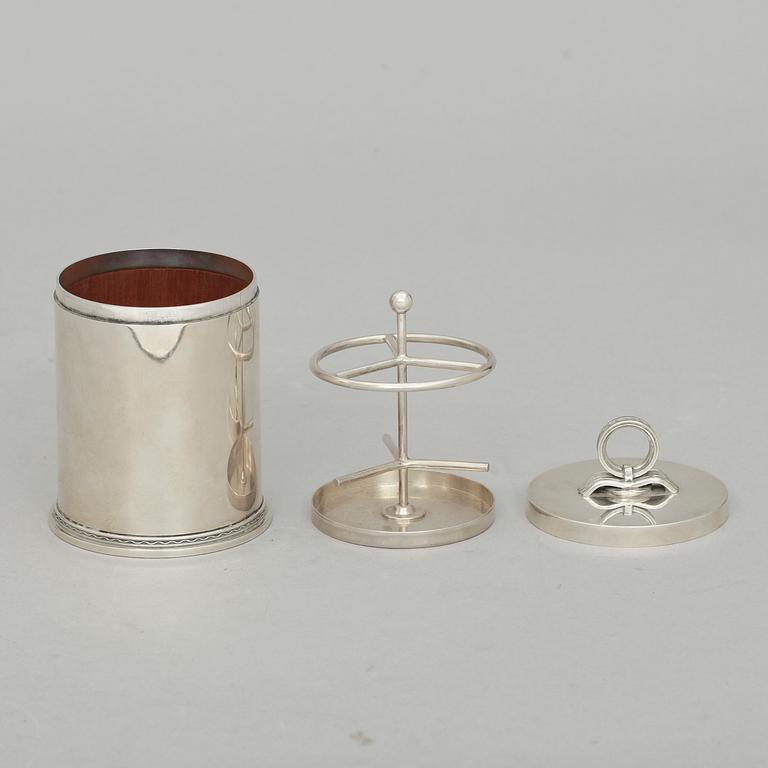 CIGARETTBURK med LOCK, sterling, Borgila, Stockholm 1954.