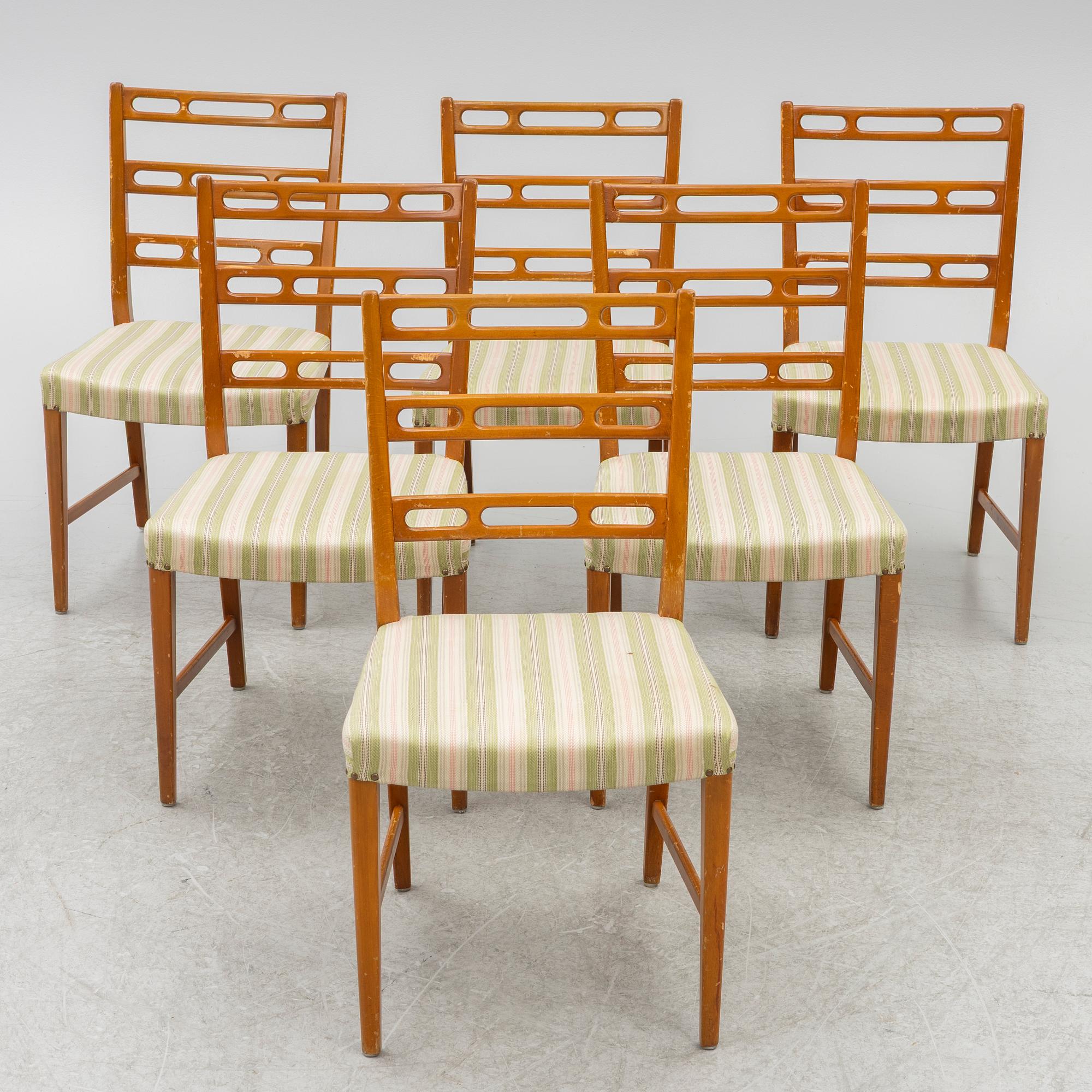 David Rosén, stolar, 6 st, "Futura", Nordiska Kompaniet, 1950-tal.