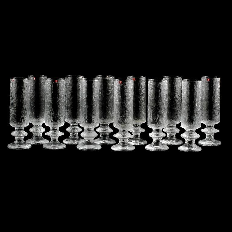 CHAMPAGNEGLAS, 12, st,  "Senator", Timo Sarpaneva, Iittala, 1900-tal.