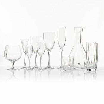 Gunnar Cyrén, glasservis, 67 delar, "Optica", Orrefors.