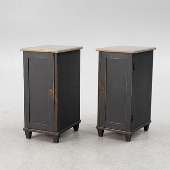 Bedside tables, a pair, first half of the 20th century.