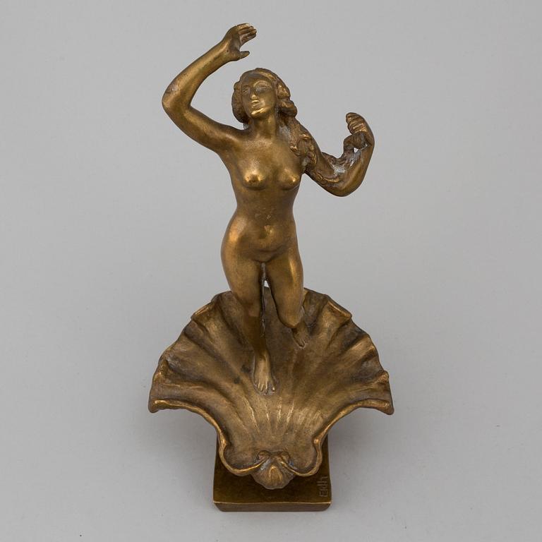 CARL ELDH, skulptur, guldpatinerad brons, signerad Eldh.