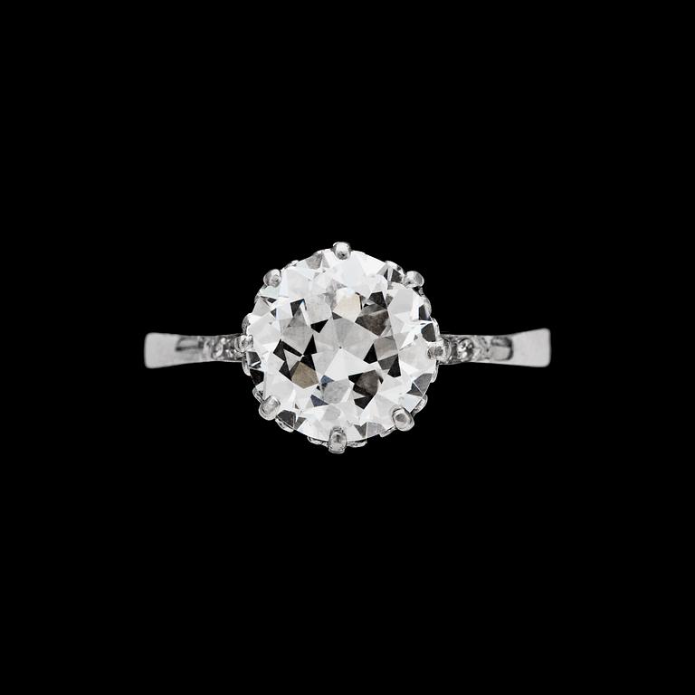 A brilliant cut diamond ring, 2.83 ct.