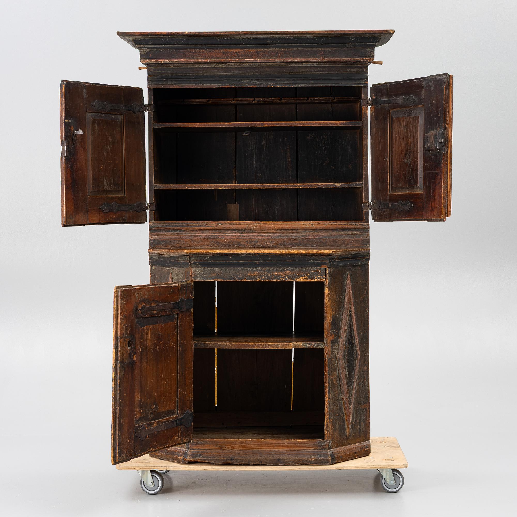 A pine cabinet, second half of the 18th Century.