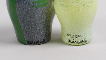 PARTI GLAS, 2 delar. Ulrica Hydman-Vallien, Kosta Boda.