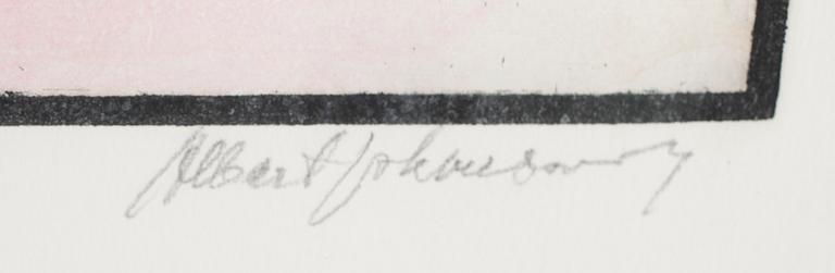 ALBERT JOHANSSON, färglitografi, signerad, EA.
