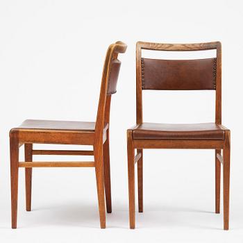 Axel Larsson, a rare set of four chairs, Svenska Möbelfabrikerna, Bodafors, 1940s-50s.