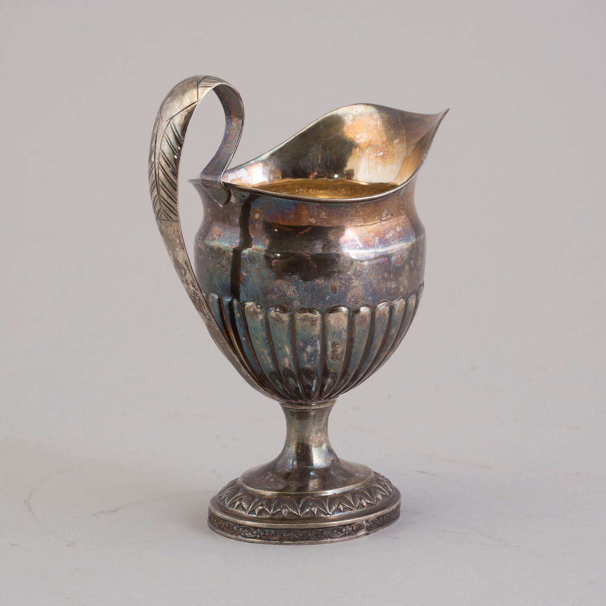 A SILVER CREAMER BY MICHAEL OLOF BARKMAN, VARBERG 1841.