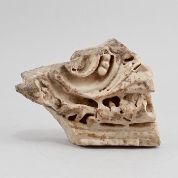 DEKORFRAGMENT, marmor, 1700-tal eller äldre.