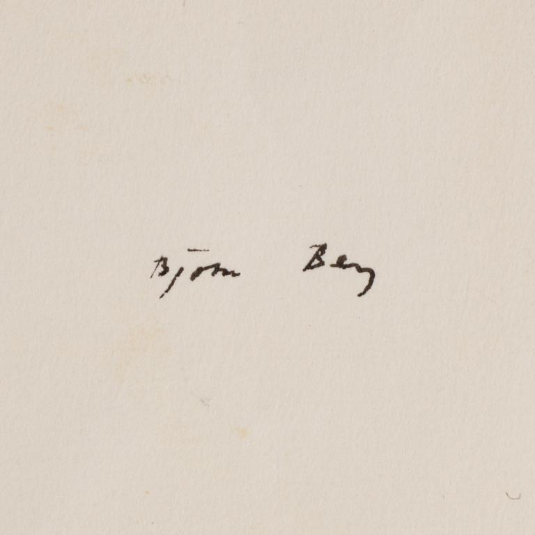 BJÖRN BERG, ink drawing from "Teskedsgumman" signed.