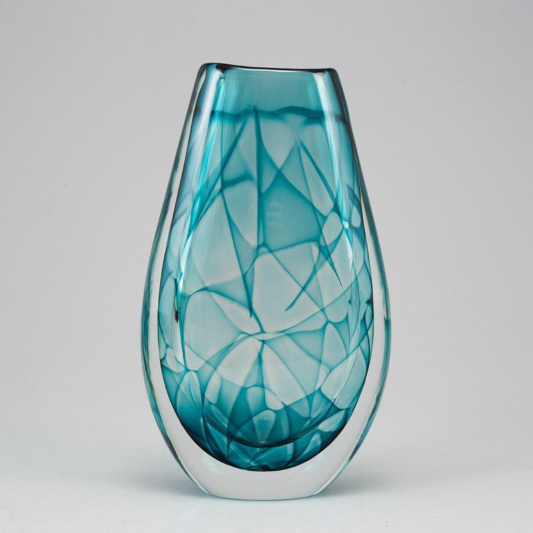 Vicke Lindstrand, a 'Colora', glass vase, Kosta, 1960s.
