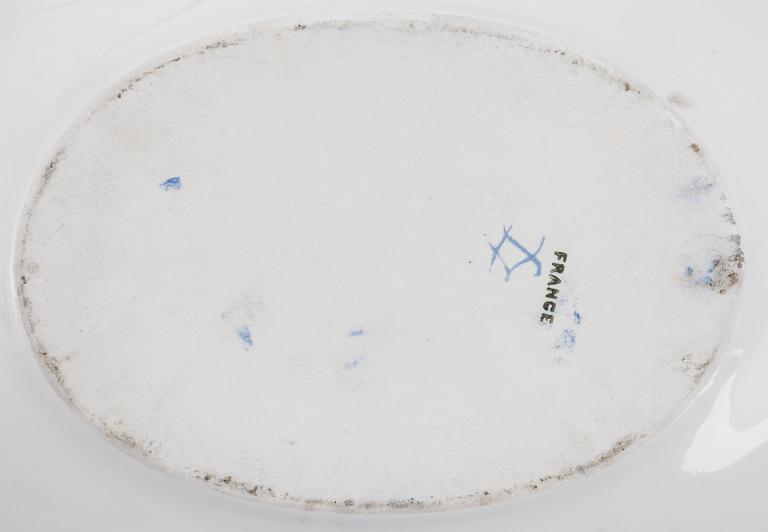 PARTI PORSLIN, 3 delar, Frankrike, 1800/1900-tal.