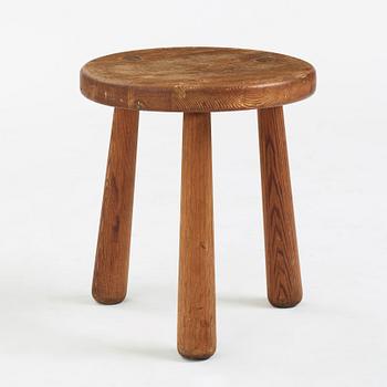 Axel Einar Hjorth, a stained pine "Utö" stool, Nordiska Kompaniet, Sweden 1930's.