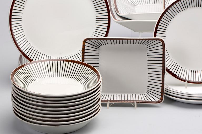 SERVISDELAR, 37 delar, flintporslin,"Spisa Ribb", Stig Lindberg, Gustavsberg.