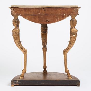 A late Gustavian console table, Stockholm, around 1800.