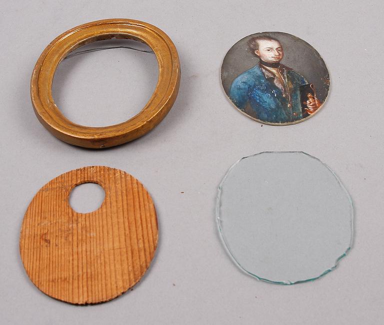 JOHANNES HEINRICH MÖLLER, tillskriven, miniatyr, gouache på ben, 1800-tal.