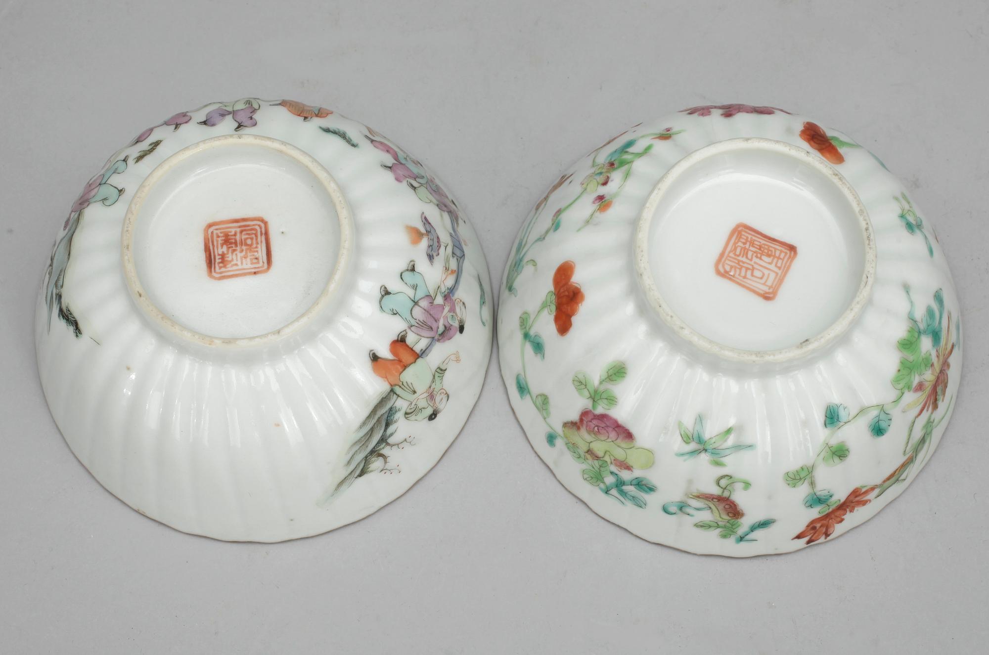 SERVISDELAR, 12 delar, porslin, Qingdynastin, 1800-tal.