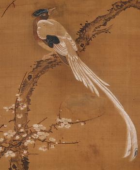 RULLMÅLNINGAR, två stycken, tusch och färg på papper och siden. Kina samt Japan, 1900-tal.