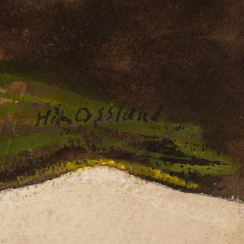 HELMER OSSLUND, watercolour/gouache, signed.