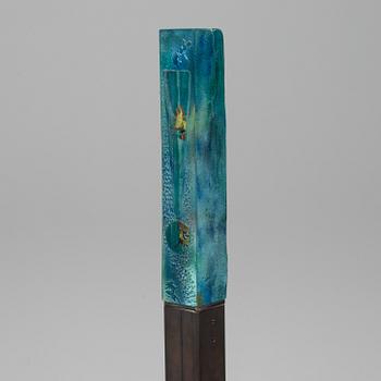 KJELL ENGMAN, a unique sand cast glass sculpture, Kosta Boda, Sweden.