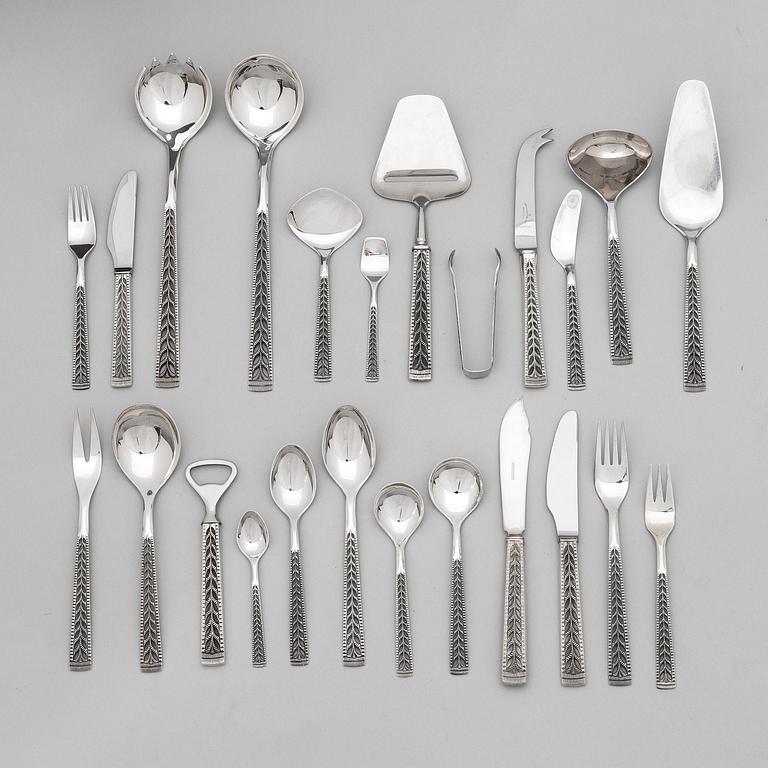 A 126-piece set of Norwegian silver cutlery.