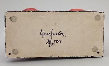 KJELL JANSON, a stoneware sculpture, signed Kjell Janson Mora.
