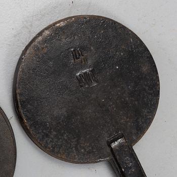 RÅNJÄRN, 3 st, gjutjärn, 1800-tal.