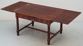 MATBORD SAMT STOLAR, 5 delar, allmogestil, omkring 1900.