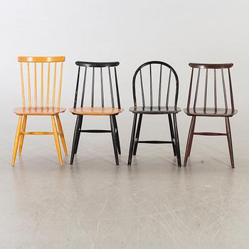 PINNSTOLAR, 9 st, Bl.a. Fanett (Edsbyverken), Nesto (Nässjö Stolfabrik), 1900-talets mitt.