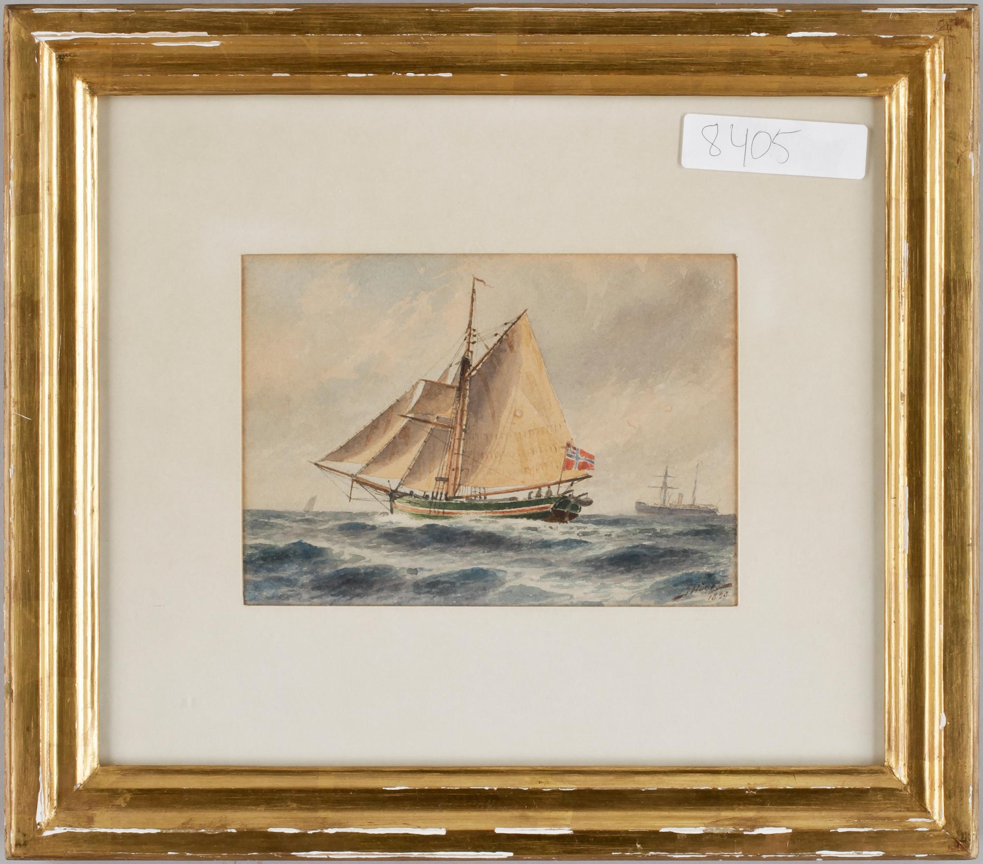 JACOB HÄGG, akvarell, sign o dat 1893.