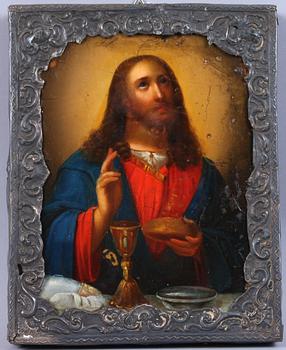 IKON, delvis silver, bär ryska stämplar, 1845.