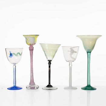 Samling pokalglas, 11 stycken, Sverige, senare delen av 1900-talet.