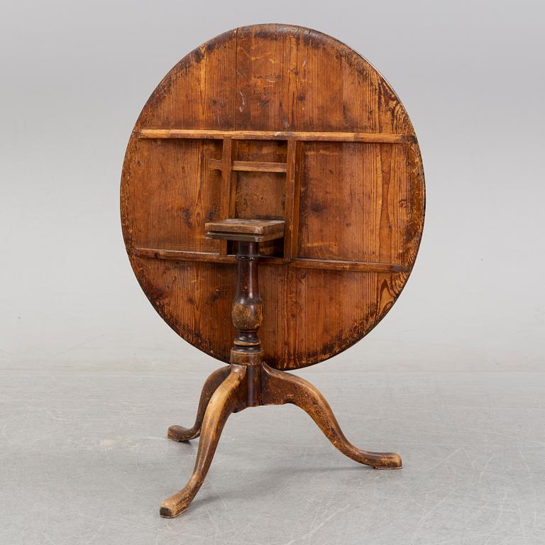 An alder and birch tilt-top table by Jacob Sjölin (Master 1767-1785).