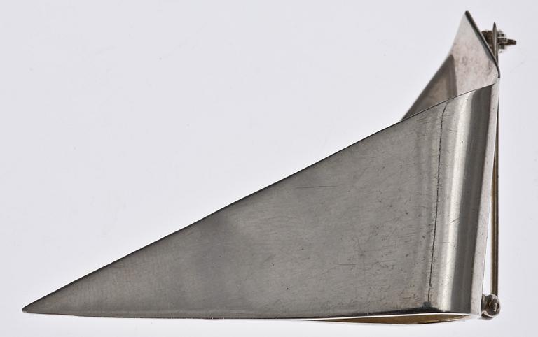 HALSRING SAMT BROSCH, silver, bla BON och Malmö 1976.