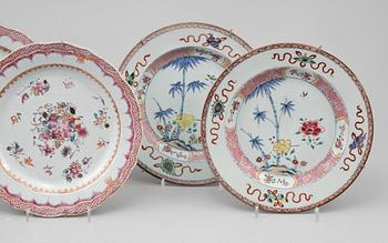 TALLRIKAR, 6 st, porslin, Kina, 1700-tal.