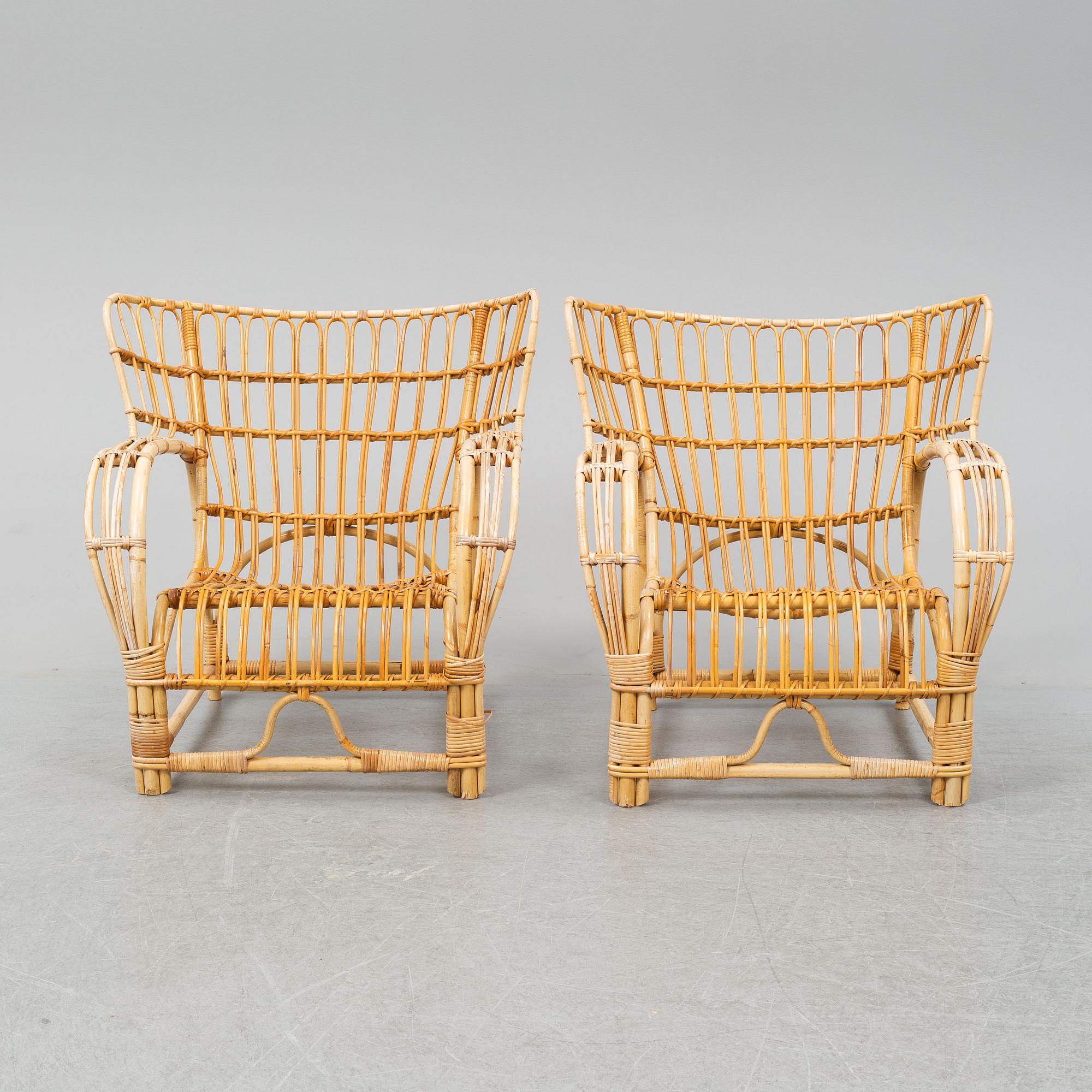 A pair of armchairs from the second half of the 20th century.