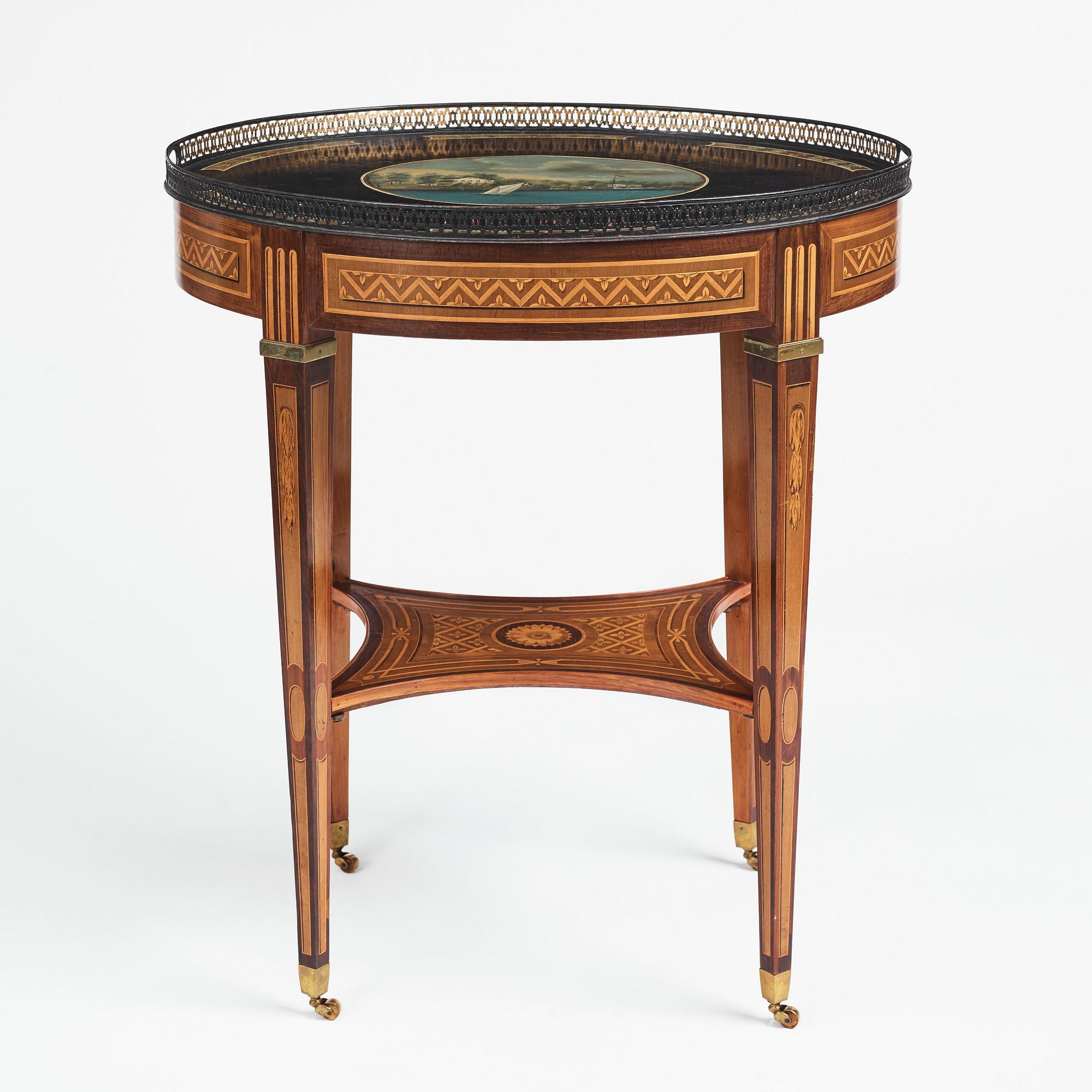 A Gustavian Tea table, by Georg Haupt (master in Stockholm 1770-1784), not signed.
