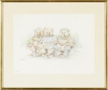 ROBERT HÖGFELDT, 3 st, blandteknik, sign.