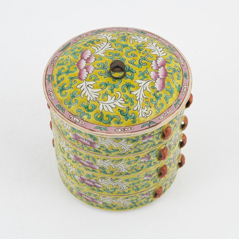 A four tiered food box, China, early 20th century.