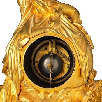 A Napoleon III ormolu mantel clock.