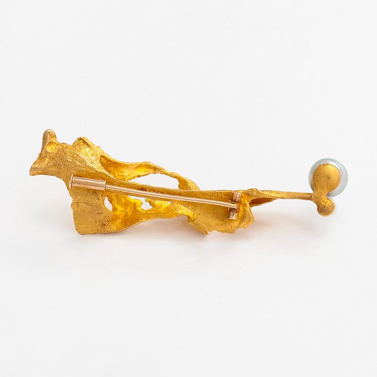 Björn Weckström, brosch "Lyckans magi", 14K guld, odlade pärlor. Lapponia 1975.
