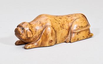 SNUSHUND, trä, 1800-tal.