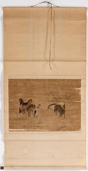 A chinese hanging scroll, ink and colour on paperUnidentified artist, presumably 19th Century.