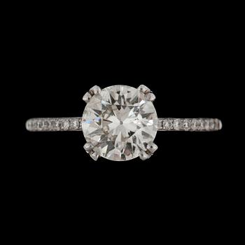 159. A diamond ring, 1.31 cts. Quality circa M/ SI.