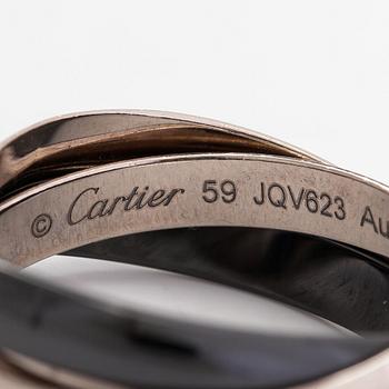 Cartier, An 18K white gold a ceramic ring "Trinity". Marked Cartier, JQV623.