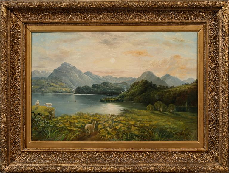 OKÄND KONSTNÄR, olja på duk, otydligt signerad och daterad 1888.