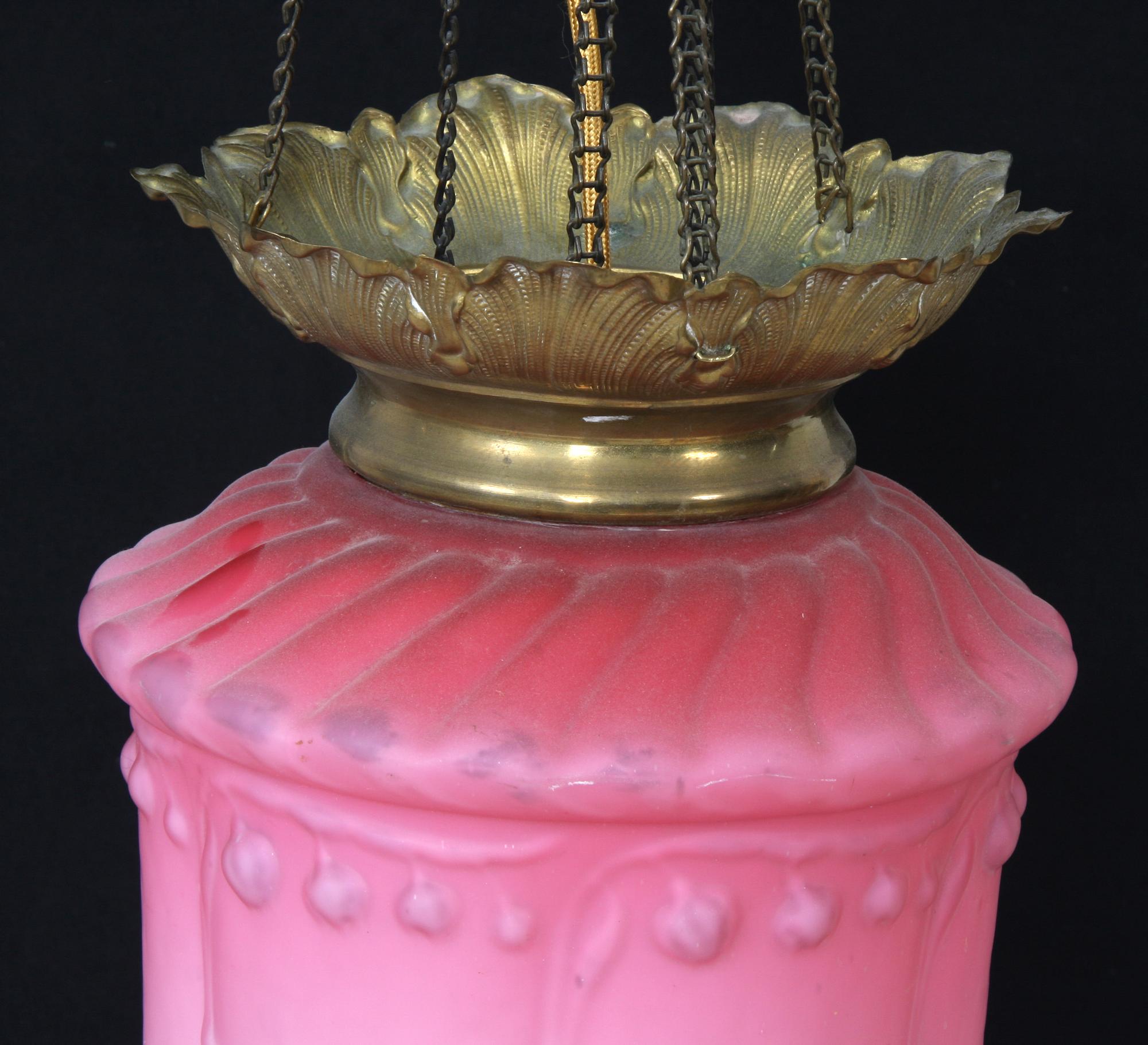 MÅNSKENSAMPEL, glas och gulmetall, 1900-tal. H 60.