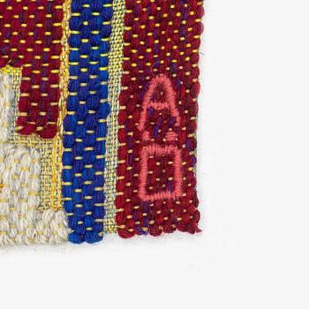 Agda Österberg, a textile, flat weave, approximately 151 x 52 cm, signed AÖ.