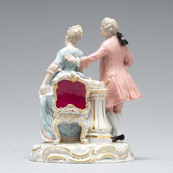 FIGURIN, porslin, Meissen 1800-tal.