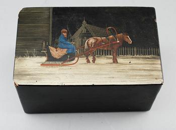 SKRIN, papier maché, Ryssland, 1800-/1900-tal.